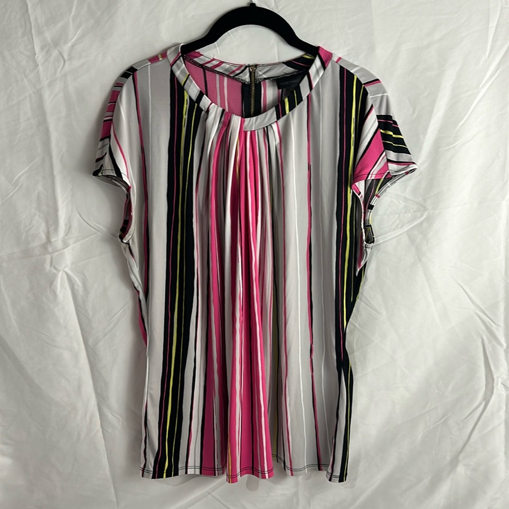 Worthington Multicolor Striped Cap Sleeve Top